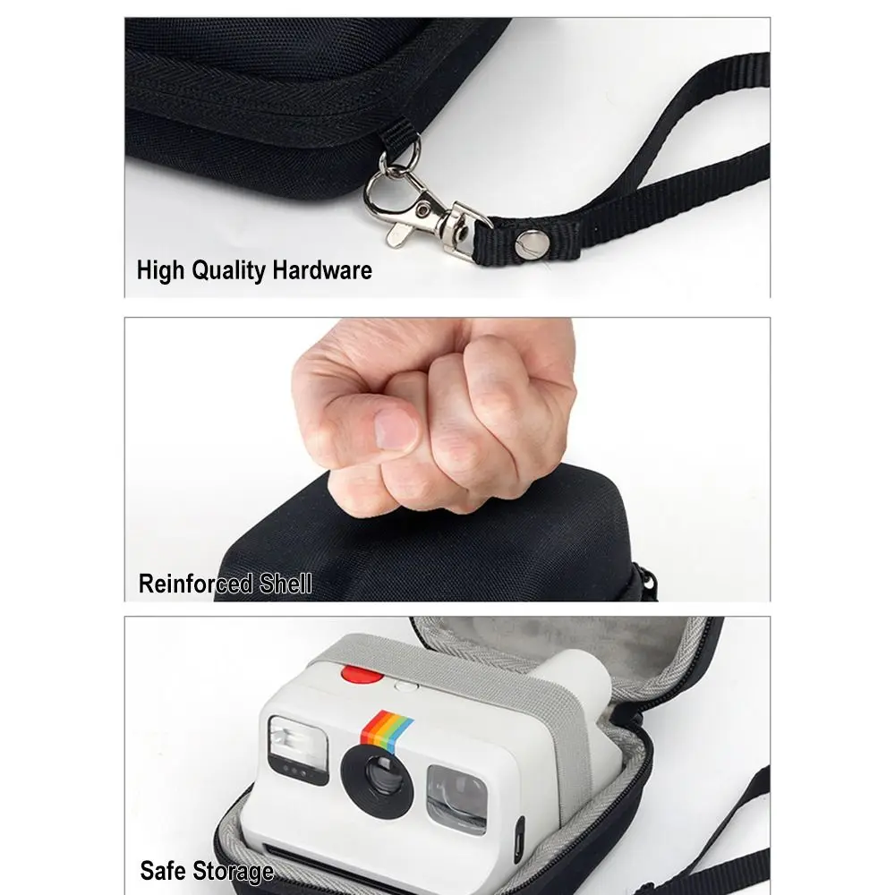 For Polaroid Go Instant Camera Carrying Storage Bag Travel Protective Cover EVA Hard Shockproof Organizer with Lanyard Portable