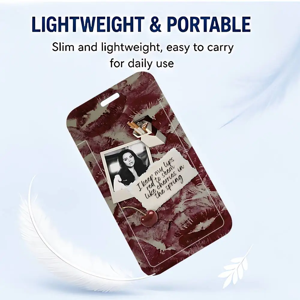 L-Lana D-Del R-Rey Clear ID Card Holder Lanyard Neck Strap Badge Case Door Credit Card Protector Daily Gift