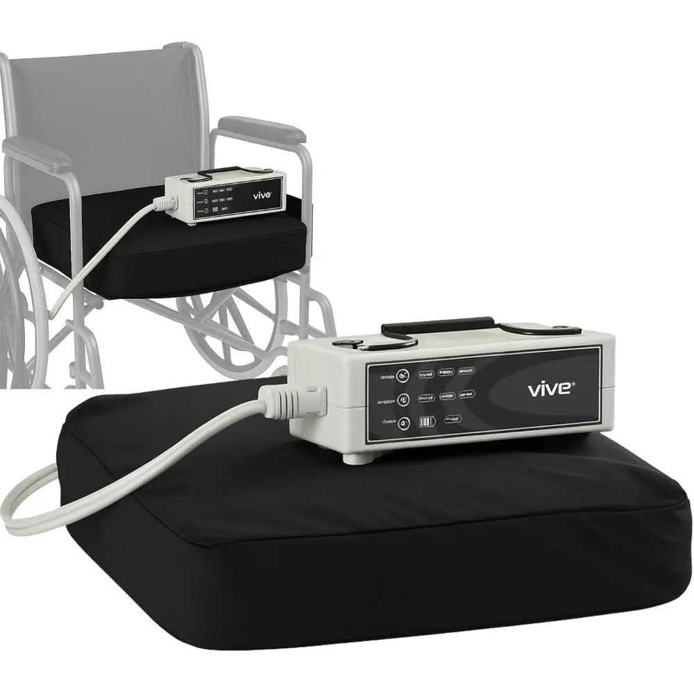 

Anti-Ulcer Wheelchair Cushion, 18 Wide, with Rechargeable Pump for Pressure Relief