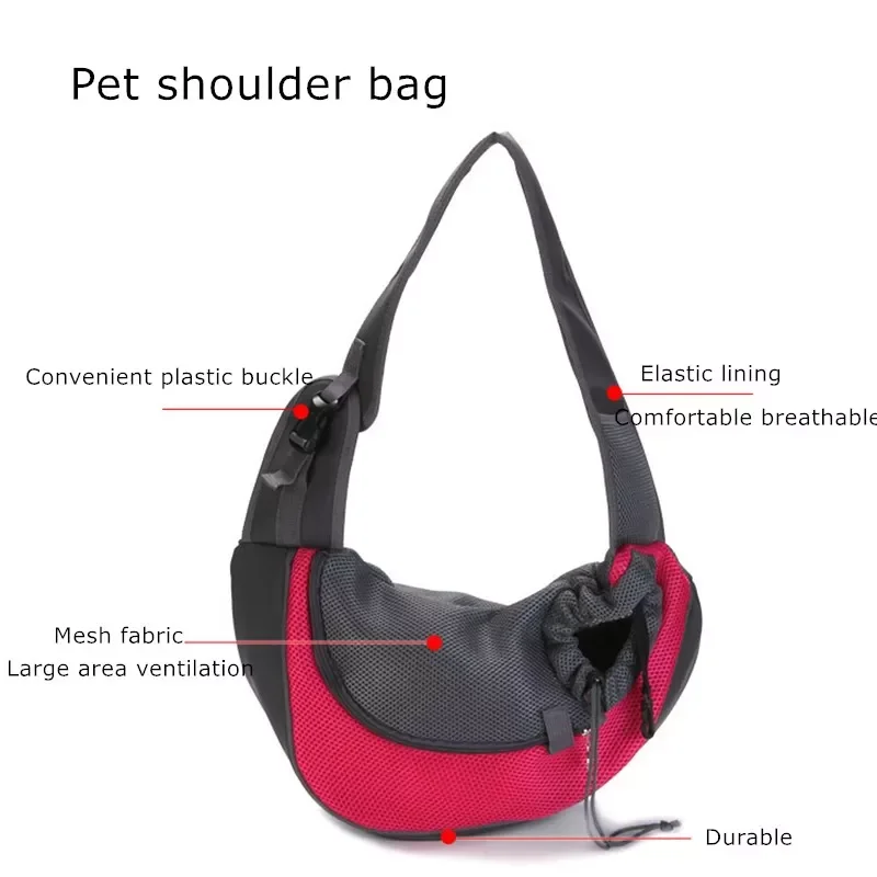 

Outdoor Travel Dog Shoulder Bag, Puppy Carrier, Oxford, Single Comfort Sling Handbag, Tote Pouch, S, L