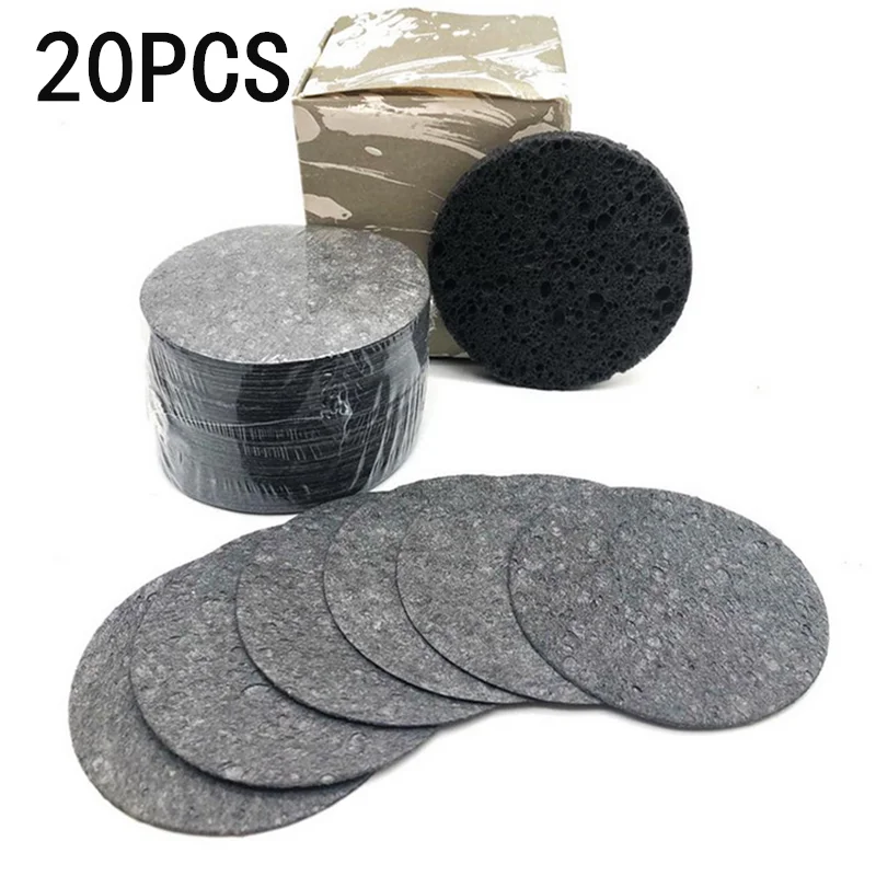5/10/20PCS Black Round Compressed Natural Facial Cleansing Sponges Exfoliating Facial PAD for Skin Exfoliation & Hygiene Gains