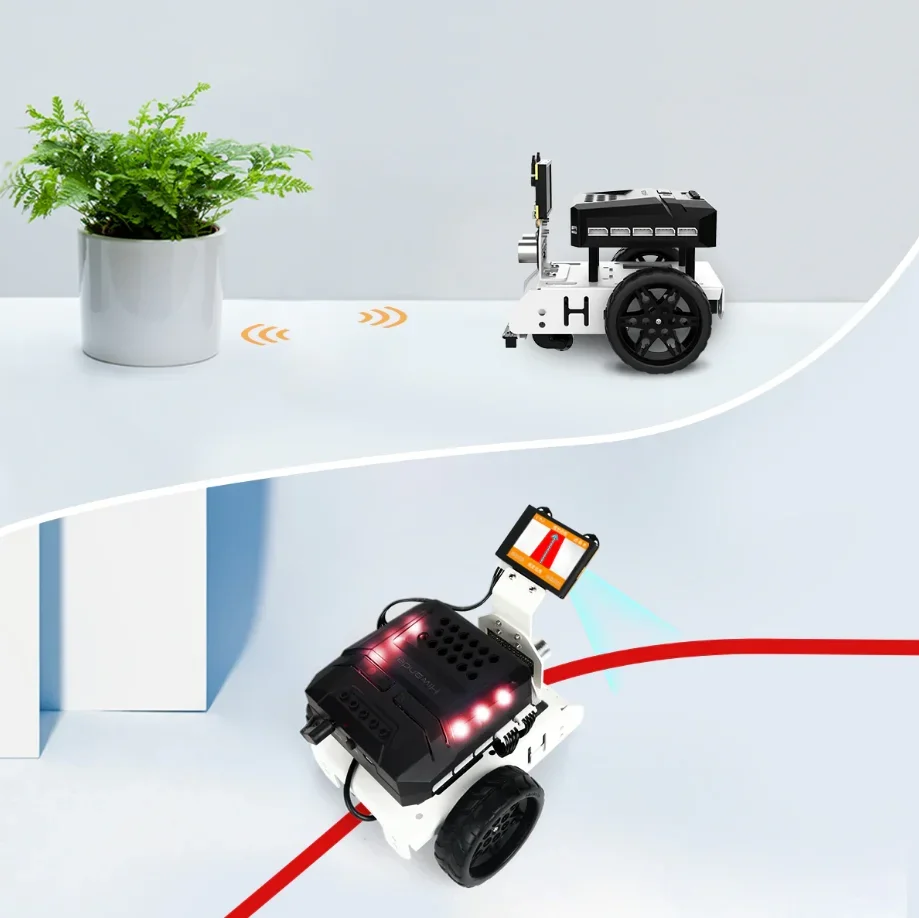 سيارة روبوت Hiwonder AiNova الذكية للرؤية 2WD سيارة روبوت تدعم برنامج Python الرسومي