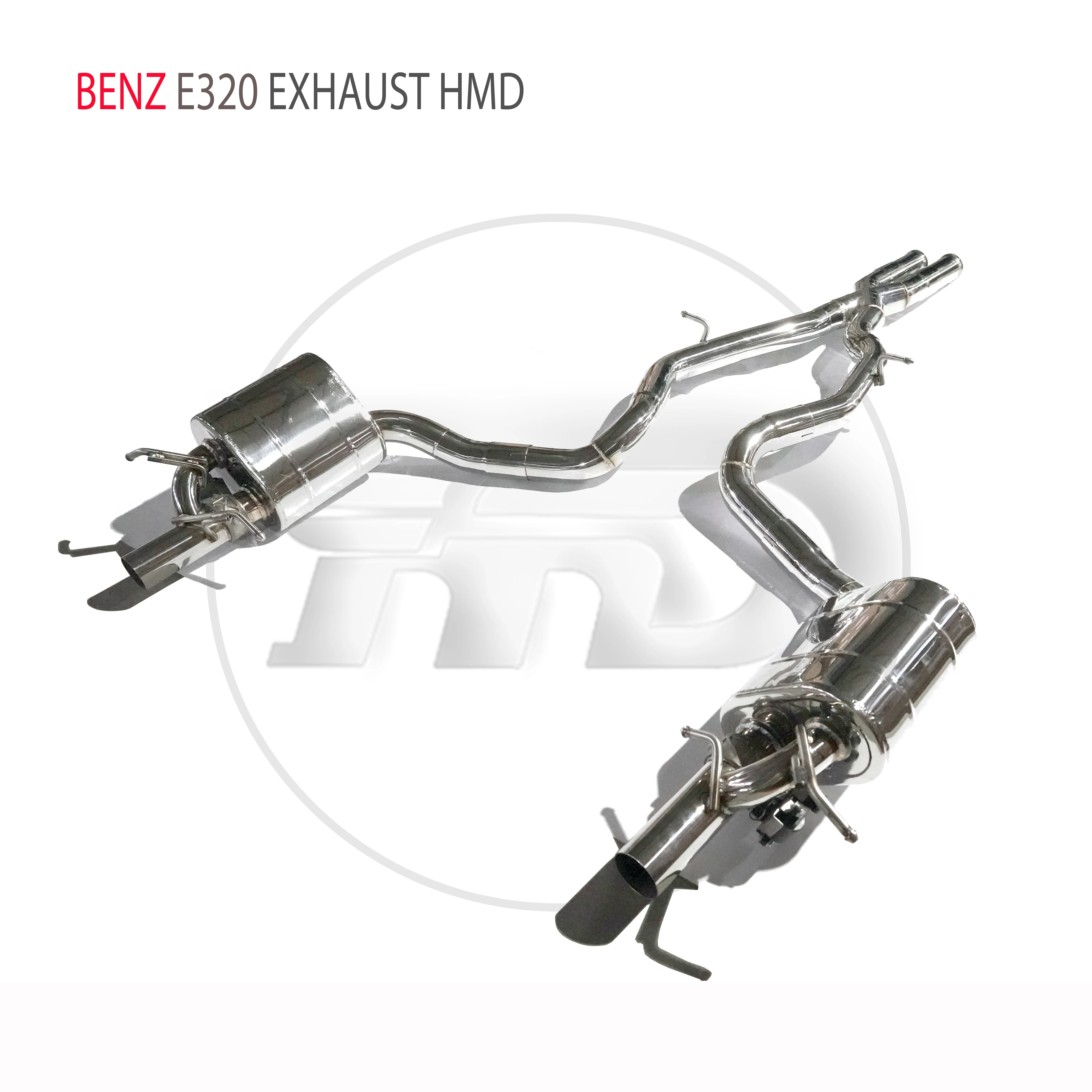 HMD Stainless Steel Exhaust System Manifold is Suitable for BENZ E320 3.0T Auto Modification Custom Valve Muffler  For Car