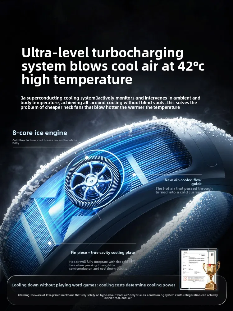Neck air conditioner 2026 new neck fan portable mini intelligent voice activated usb charging outdoor cooling small fan