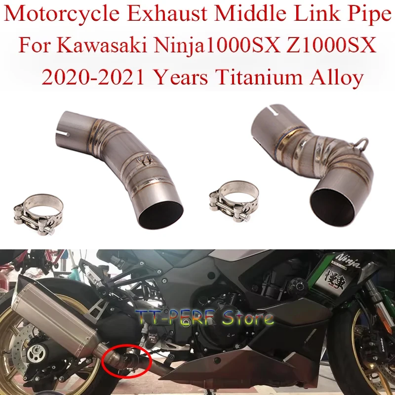 Titanium Alloy Slip On For Kawasaki Ninja1000SX Z1000SX 1000sx 2020 2021 Motorcycle Exhaust Escape Modified Middle Link Pipe