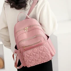 Hot Sale Fashionable Women's Backpack 2024 New Light Luxury Design Solid Color Versatile Basic Style Backpack Bolso Mujer