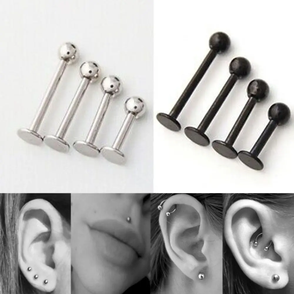 เงินสีดําเครื่องประดับ Helix กระดูกอ่อน Tragus แหวนจมูก Tragus ต่างหูเจาะหู Ear Stud