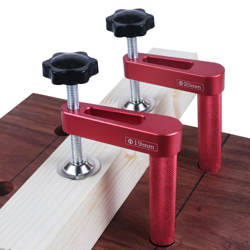 Woodworking Hold Down Clamp Aluminum Bench Stop Quick 19/20mm Benchtop Carpenter Desktop Fixed Clip Hold Down Clamps Hand Tools