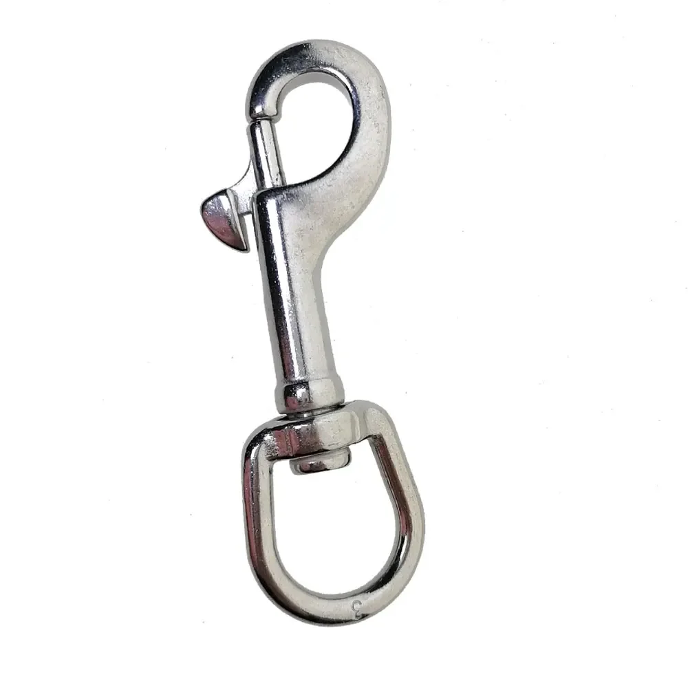 316 Stainless Steel Eye Bolt Snap Hook Rotating Single Spring Buckle For Scuba Diving Marine Boat