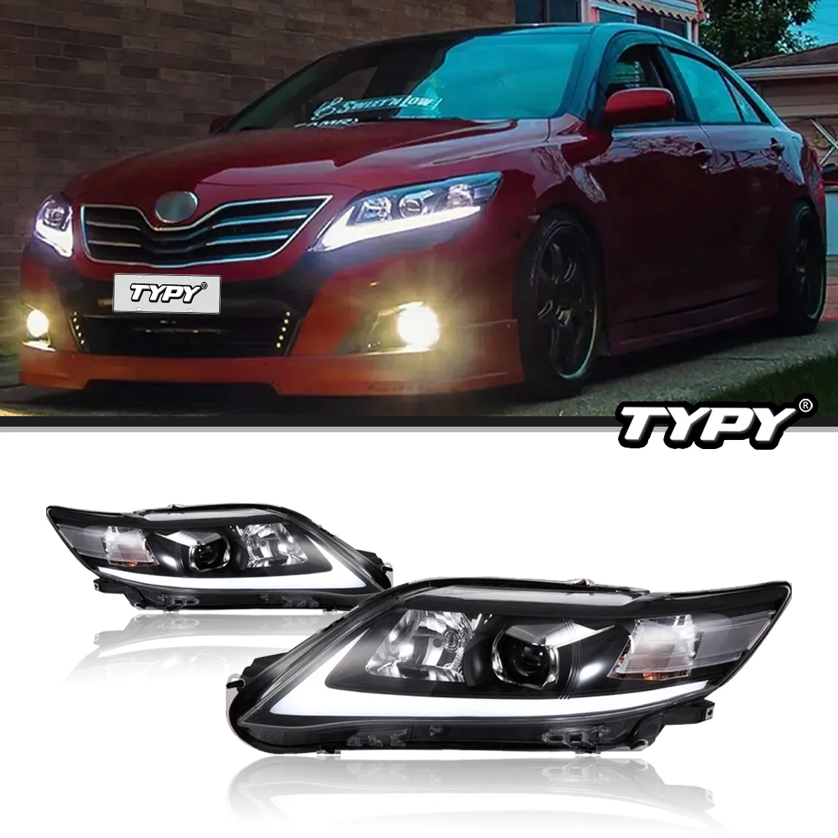 

Автомобильная светодиодная фара TYPY для Toyota Camry 2009-2011, DRL, указатель поворота, дальний свет, линза проектора «ангельский глаз» в сборе