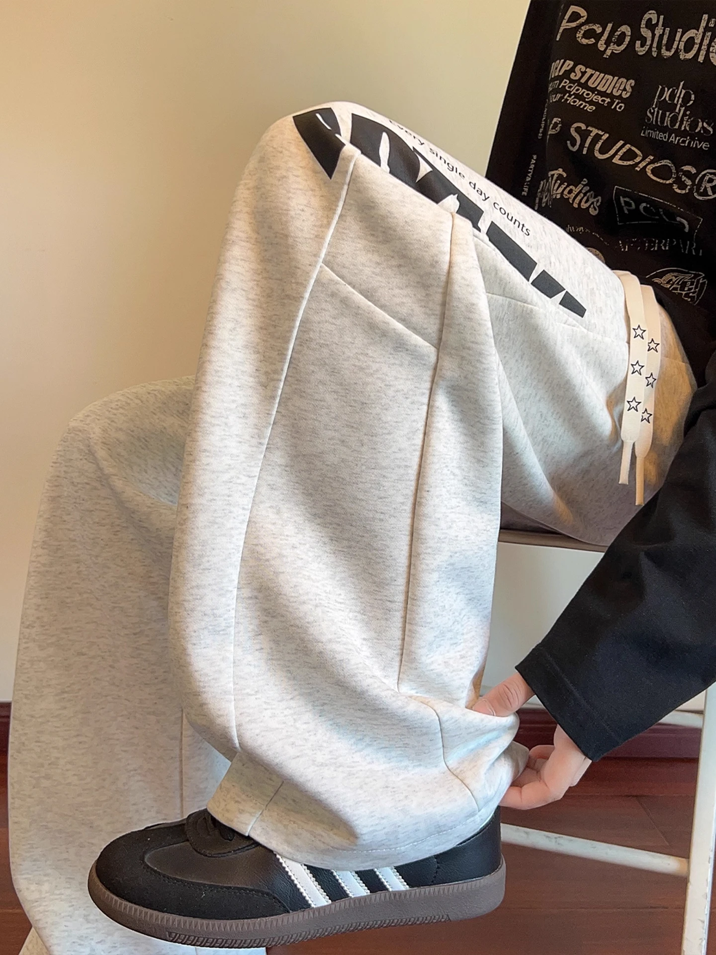 

Мужские повседневные брюки American Sle, свободные прямые спортивные брюки, осень 2025, новые широкие брюки с драпировкой, комфортные длинные брюки