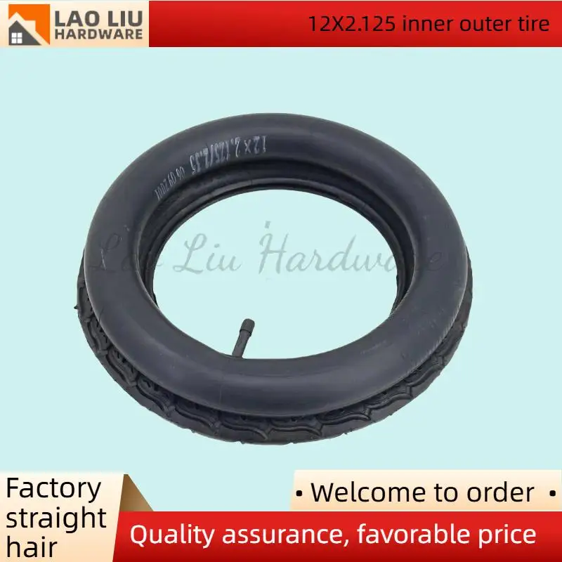 Pneus intérieurs et extérieurs de 12 pouces, 12x2.125, pour vélo, scooter, poussette de bébé, pneus intérieurs et extérieurs 12x2.125, pièces de rechange