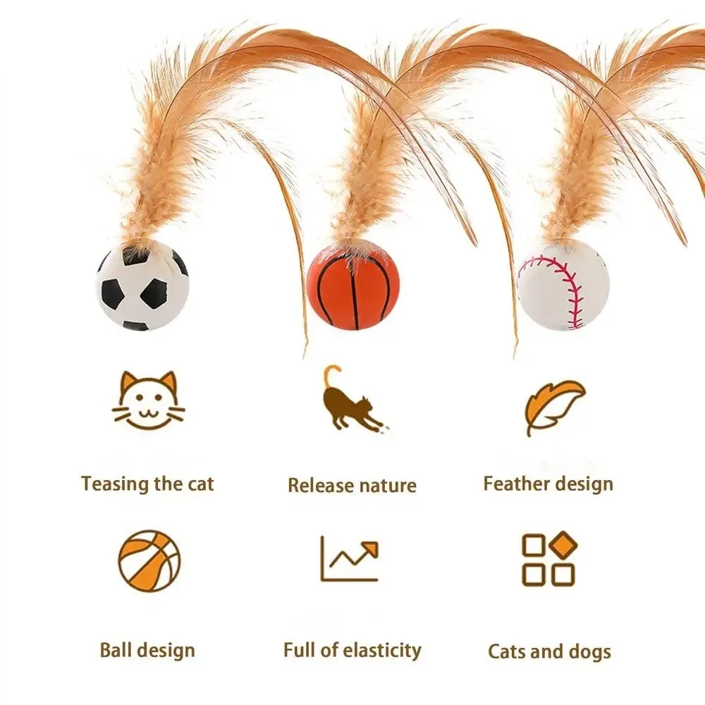 Funny Silicone Cat Toy Balls Durable Easy to Use Indoor Rolling Magic Ball Small Cat Teasing Stick