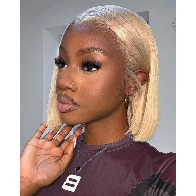 613 Blonde Wig Human Hair Straight Lace Front Wig Glueless Blonde Wigs