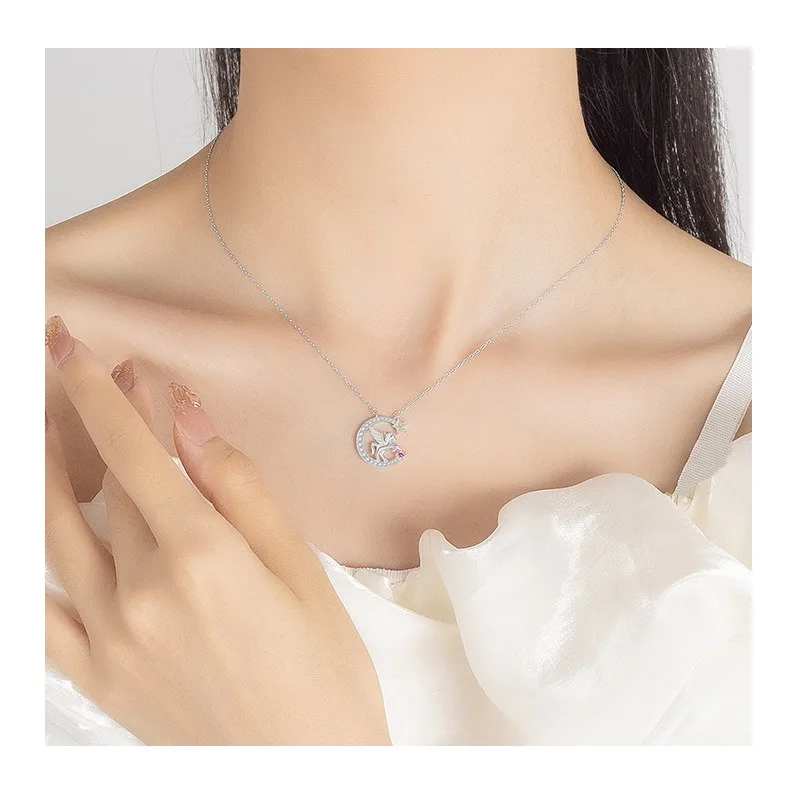 

Оригинальное золотое ожерелье Kalaini Star Moon с подвеской в виде зодиакального коня, ожерелье на год Лошади, цепочка на ключицу с подвеской в виде коня