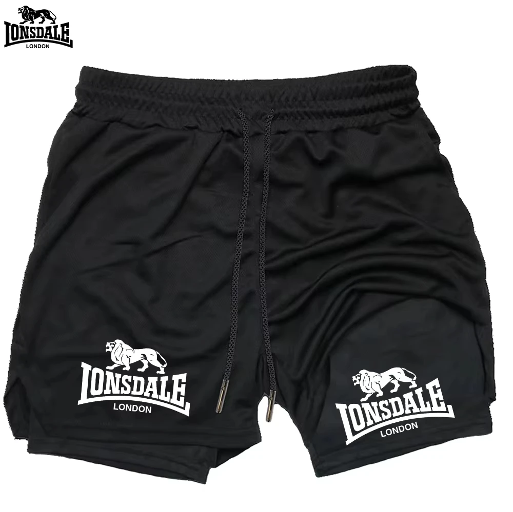 

Men's Print 2-in-1 Running Shorts Gym Workout Compression with Phone Pocket And Towel Loop Summer Sport Athletic Activewear