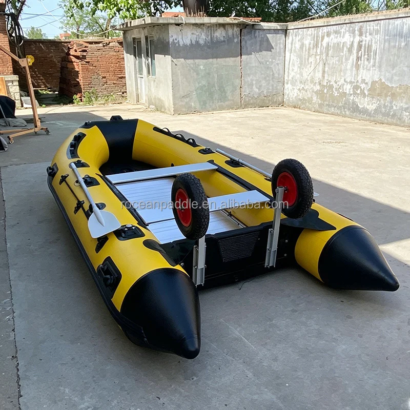 CE Lightweight Foldable 4-6 Persons Inflatable Rubber Boat 1.2mm PVC Material Aluminum Alloy Floor Fishing Dinghy
