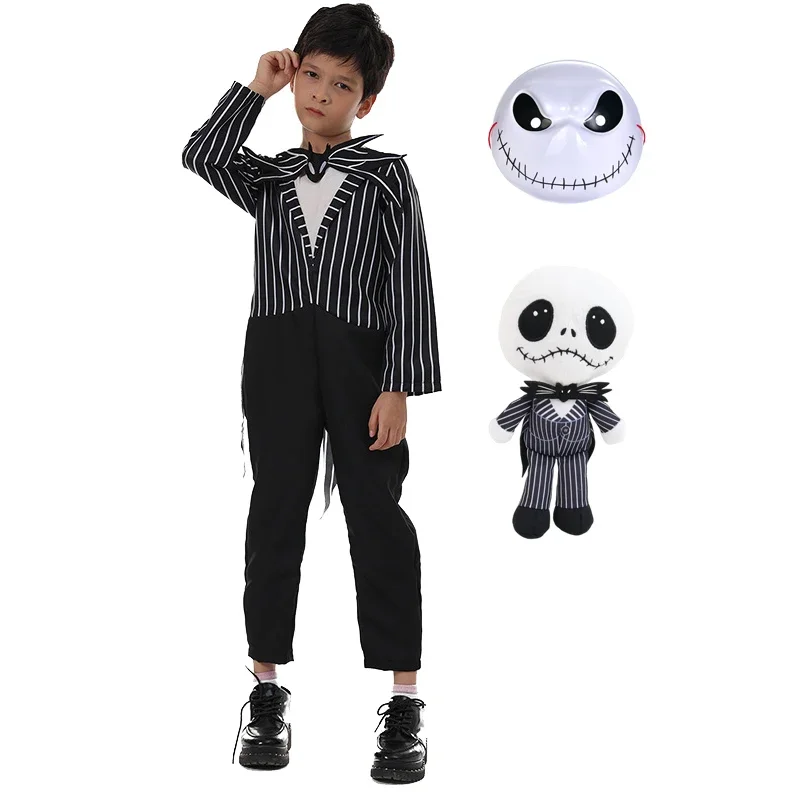 أزياء الهالوين سالي جاك التأثيرية لـ Meisjes De Nachtmerrie Voor Kerst سالي Jurk Kids Classic Jack Skellington Kleding