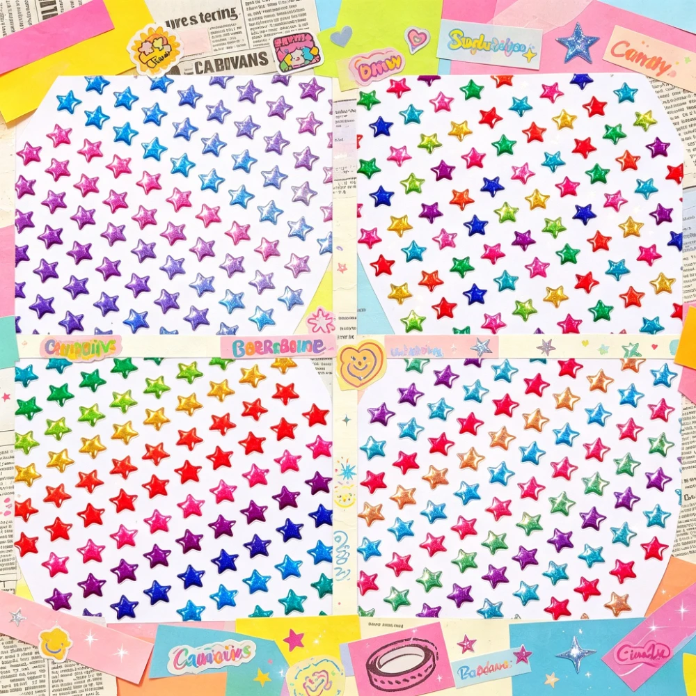 1PC Self-Adhesive Star Sticker for Album Handmade Card Gift Wrapping Phone Case Decoration Dreamy Atmosphere Craft Supplies