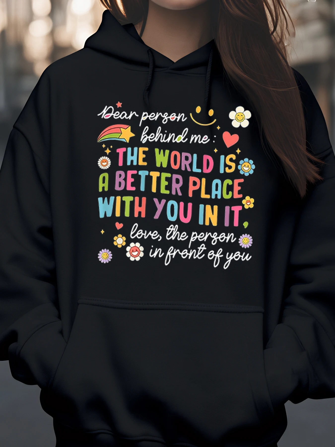 

Красочная толстовка с принтом радужных цветов, толстовка с надписью «Мир лучше с вами», повседневная одежда для женщин и девочек