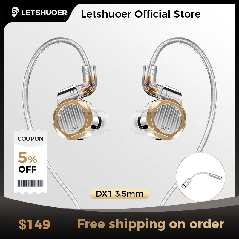 LETSHUOER DX1 11mm ダイナミックドライバー HiFi インイヤーモニター