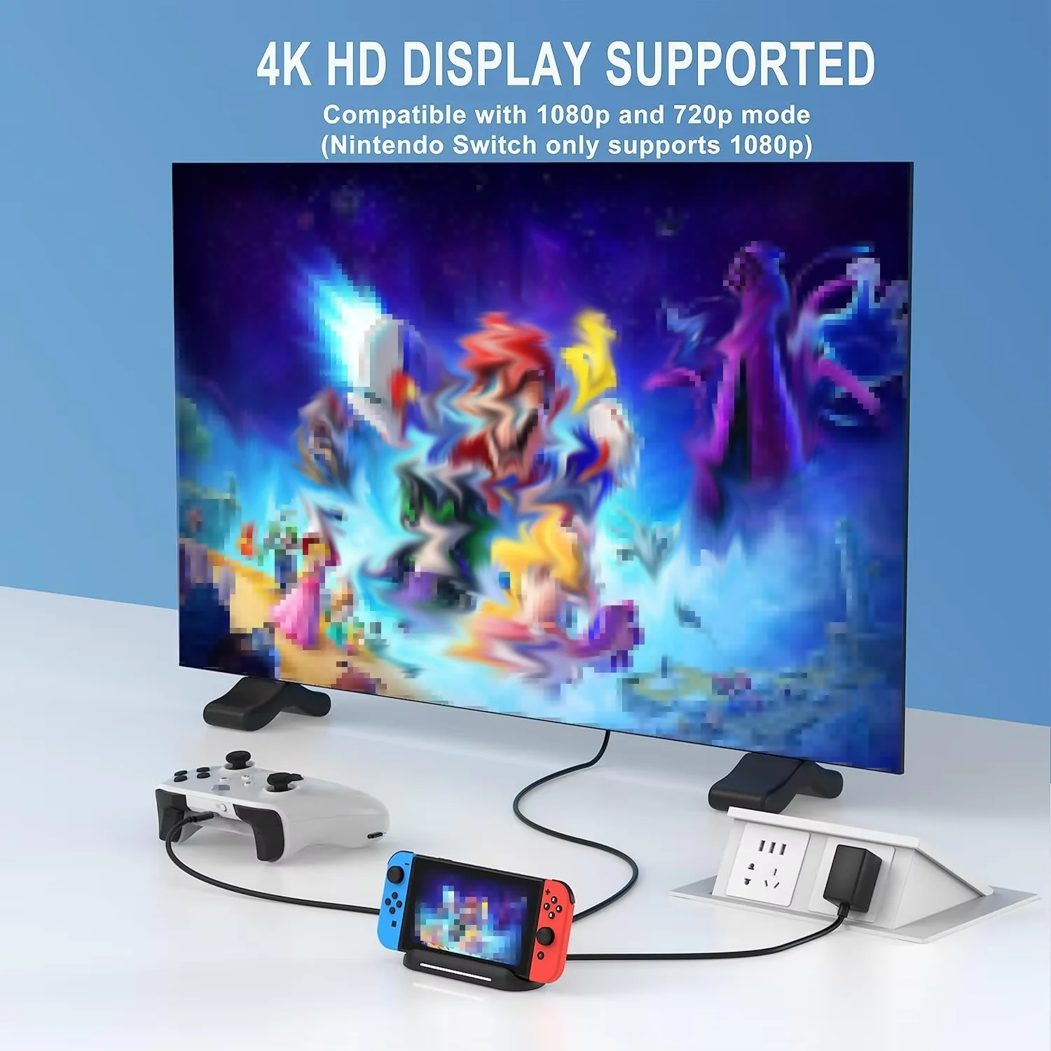 LinYuvo TV Dock Station KD13 for Switch/OLED,Portable 4K FHD TV Dock Adapter with USB 3.0 Port and USB C Charging