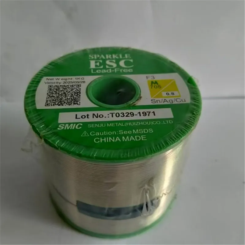 BulkSENJUSolder 와이어 M705 무연 실버 솔더 와이어, 0.8mm, 3.0 실버 솔더 와이어 플럭스 함량 3%