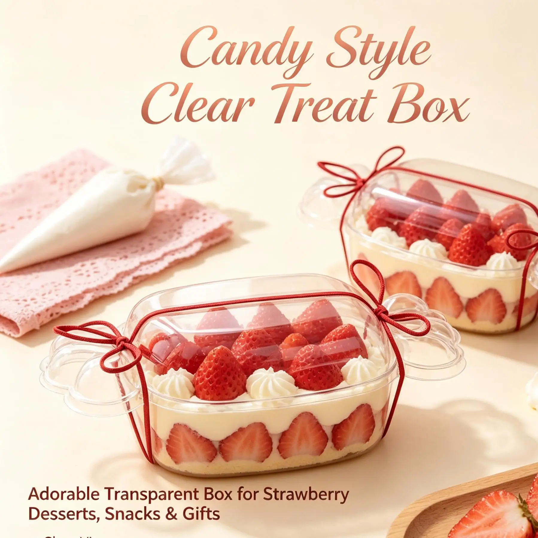 5/10Pcs Cute Candy Shaped Clear Plastic Storage Box with Airtight Lid, Free DIY Stickers, Snack Packing Kids Party Favors
