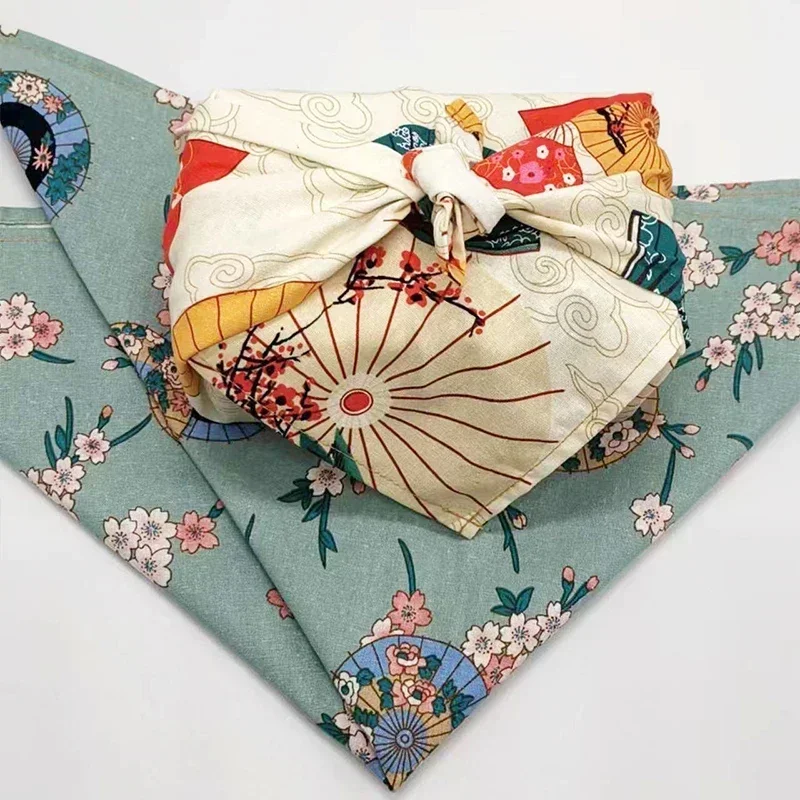 70X70/90X90Cm Japanese Style Handkerchief Furoshiki Bento Wrapping Cloth Printed Square Napkin Festival Gift Box Wrapping Towel