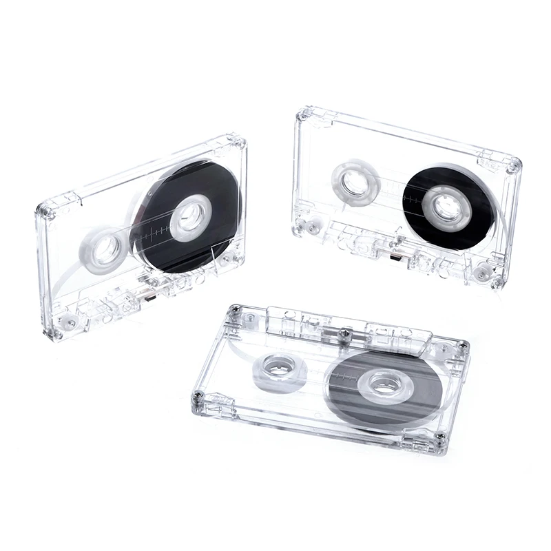 Standard Cassette Color Blank Tape Player With 45/60/90 Minutes Magnetic Audio Tape Clear Storage Box For Speech Music Recording