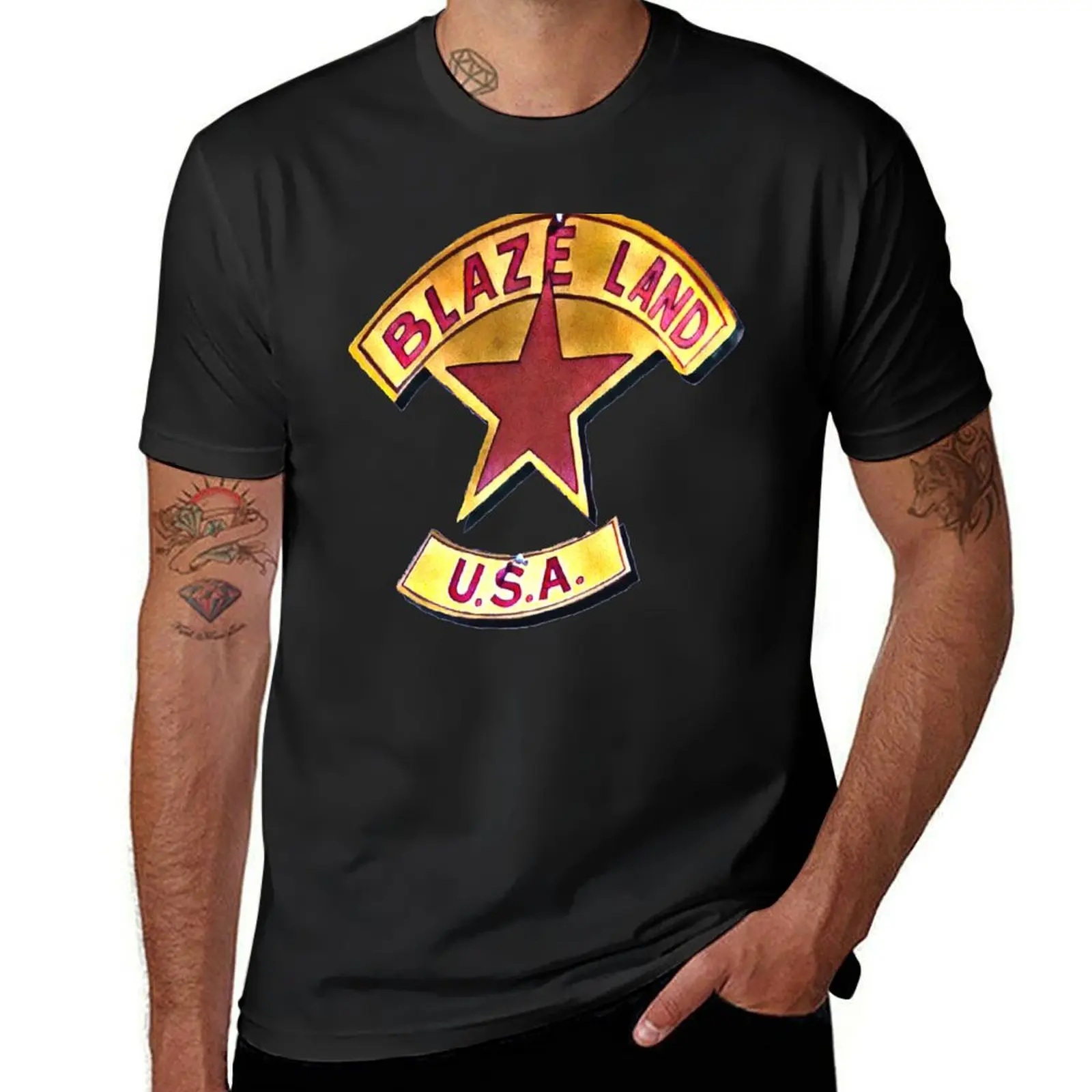 NIGHT SHIFT - Blaze Land U.S.A. T-Shirt tops new edition funnys boys whites t shirts for men