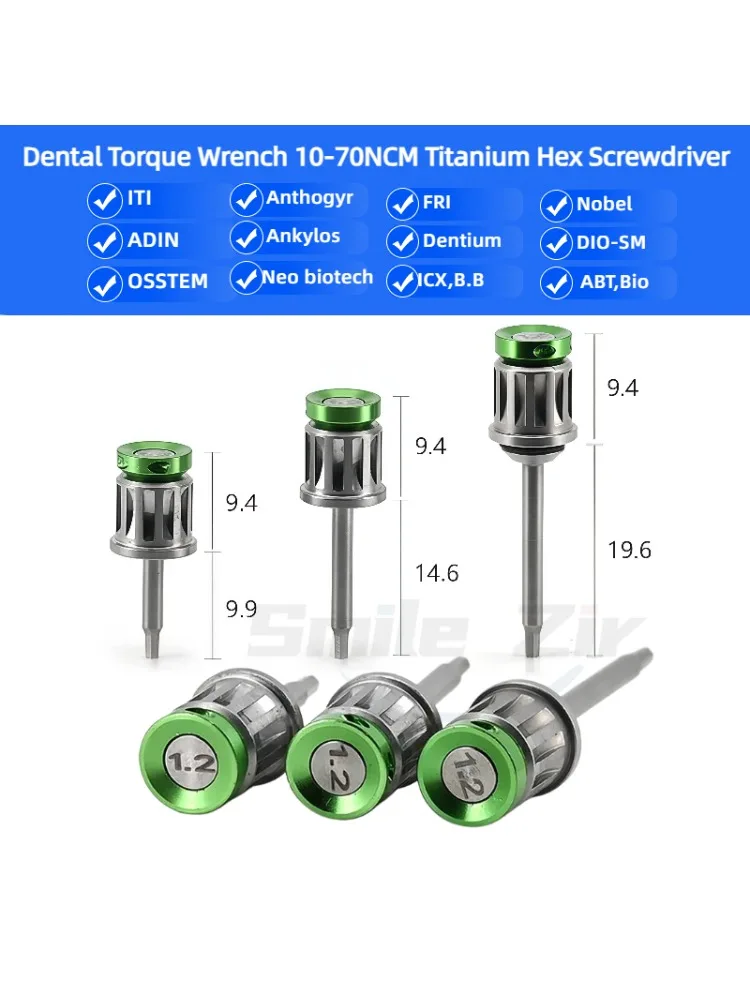 Handgeführter Dental-Implantat-Drehmomentschlüssel 10-70NCM Titan-Sechskantschraubendreher für Osstem DIO Megagen NEO Implantat-Abutment Chirurgie