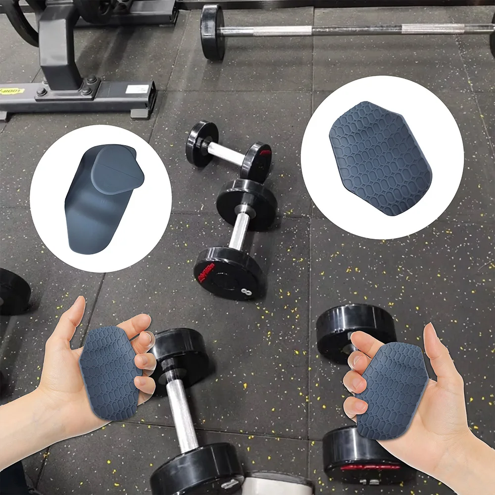 2Pairs Anti Slip Grips Hand Protection Gym Grips Ergonomic Pull Ups Strengthener Fingerless Training Weightlifting Handle Grips