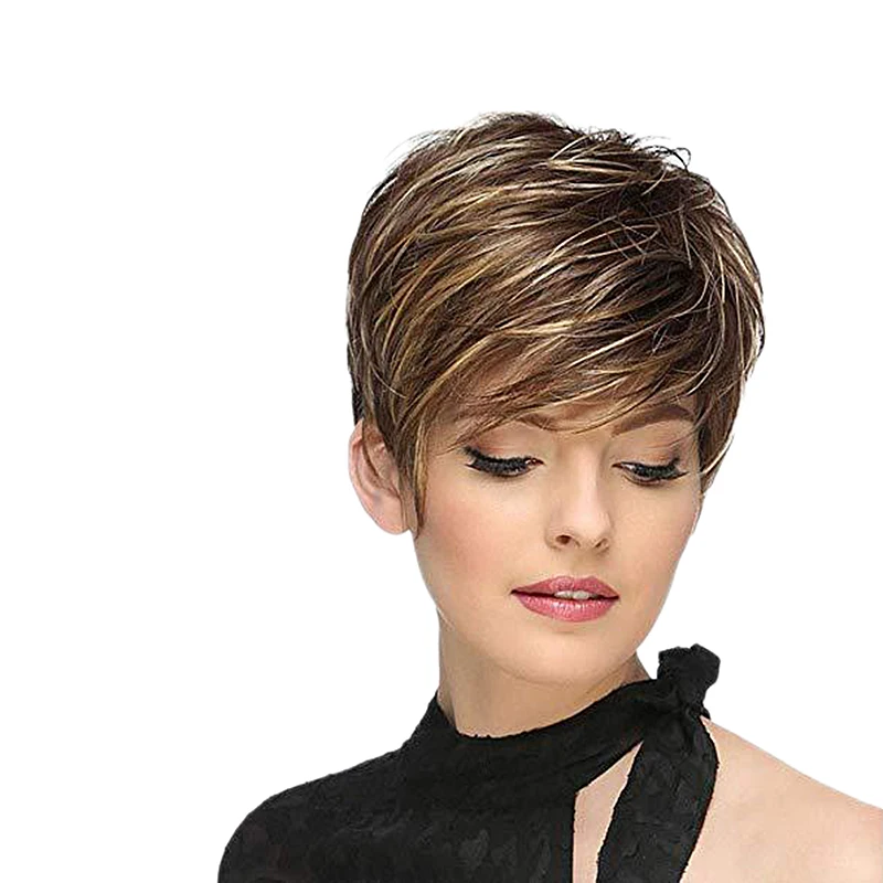 

A87Z Short Straight Synthetic Wig Female Natural Wig For Role-Playing Party And Daily Use Wig
