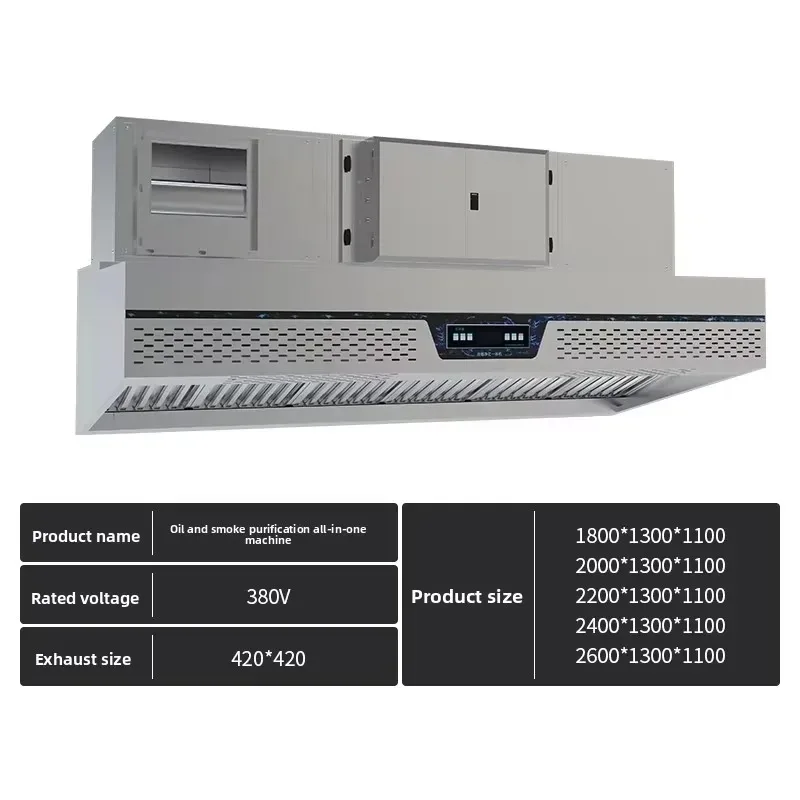 Commercial Kitchen Stainless Steel Range Hoods Electric Extractor Hood for Hotel Kitchen Island Use Fresh Air Exhaust System