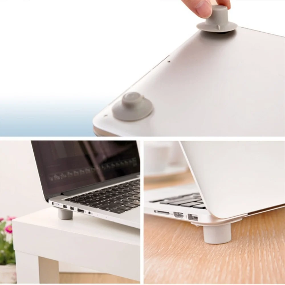 4Pcs/lot Laptop Cooling Feet Stand Notebook Heat Reduction Holder PVC Office Laptap Table Accessories Air Exhaust Base Bracket