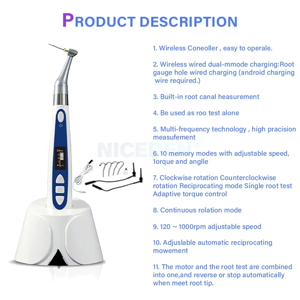 Portable 2 In 1 Wireless Den tal Endo Motor with apex locator Endo Motor Root Canal Endodontic Treatment