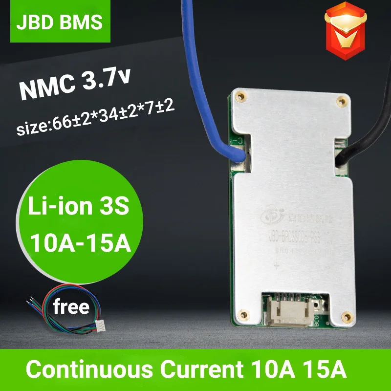 JBD BP03S006 BMS 3S 12V 10A 15A ليثيوم أيون بطارية أيون حماية التوازن لضوء الشارع الشمسي #1