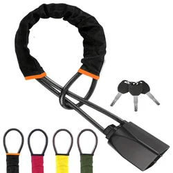 Car Steering Wheel Lock Reinforced Cable Lock in Red Blue Yellow Black Four Colors Automotive Security Deterrent