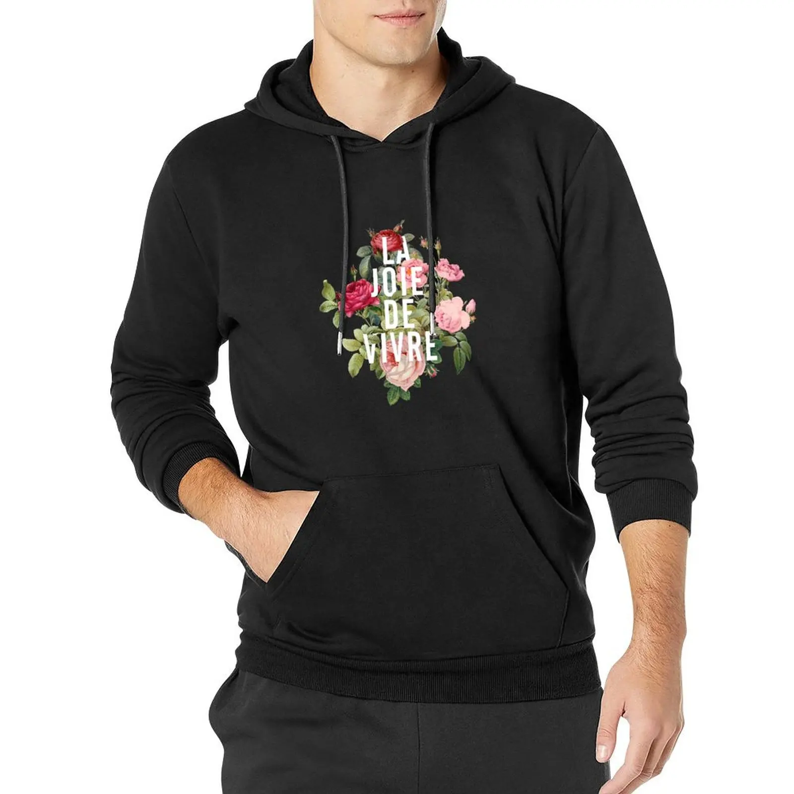 FLOWERS LA JOIE DE VIVRE Pullover Hoodie japanese style men's hoodie sweatshirt