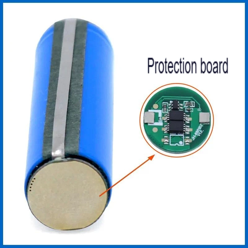 100PCS 14500 Lithium Battery 3.7V with Negative Electrode Metal Protection Plate Rechargeable Li-ion Cell for Flashlights and