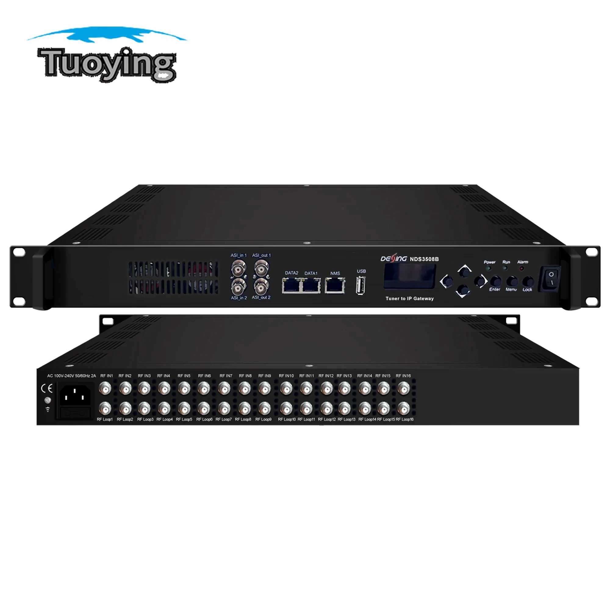 16 Tuner to IP/ASI Gateway RF TO IP DVB-S2 ISDBT ATSC DVB-T2 DVB-C IRD tuner receiver Hotel IPTV TV front-end system