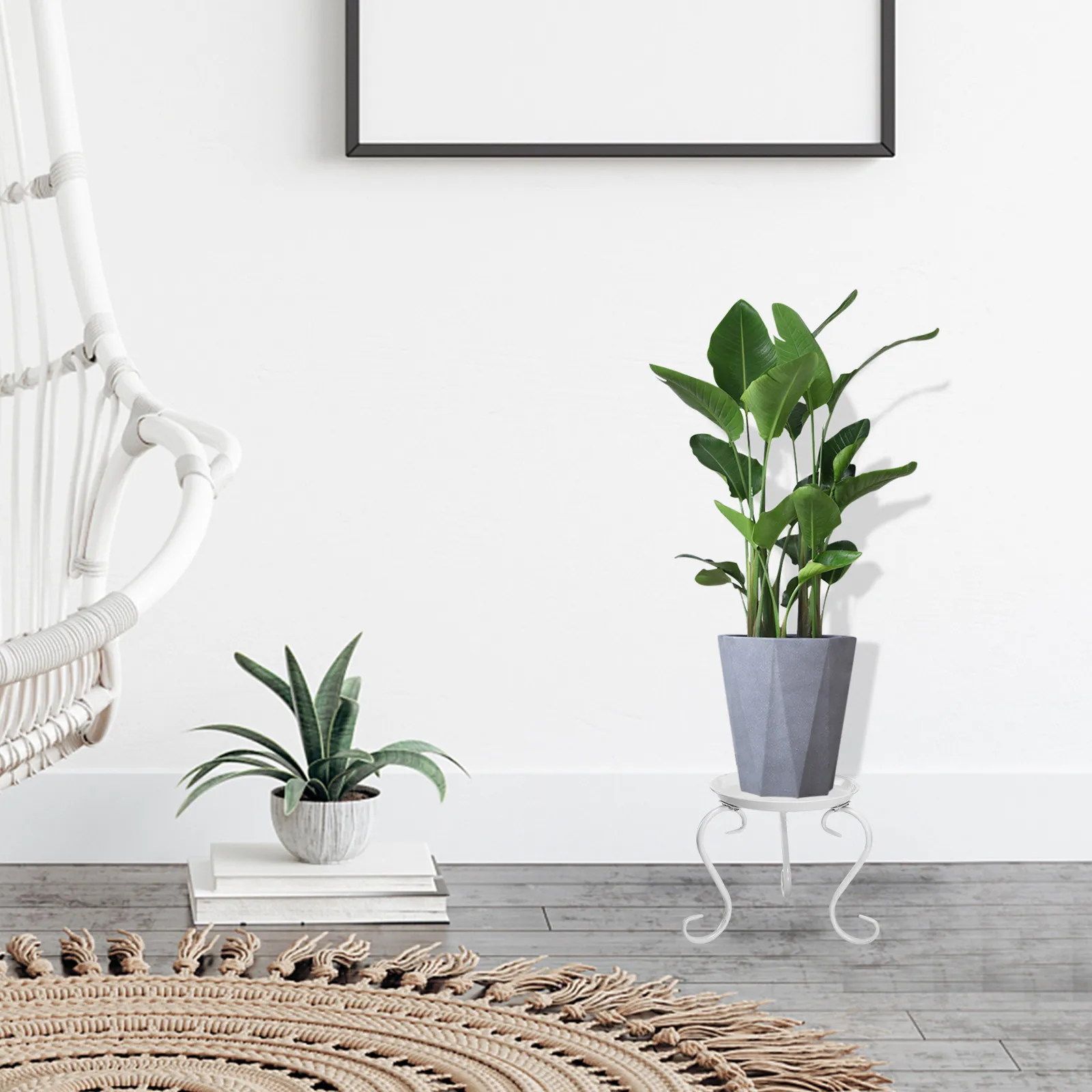 1-個装飾鉄製植木鉢スタンド強力な植物ホルダー家庭菜園盆栽ディスプレイ棚植木鉢収納ラック