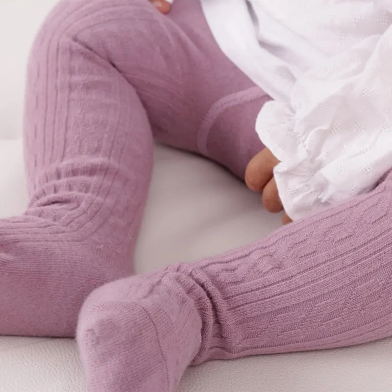 Medias suaves de otoño e invierno para bebé, medias acanaladas para niño recién nacido, pantimedias elásticas cálidas de algodón, medias sólidas