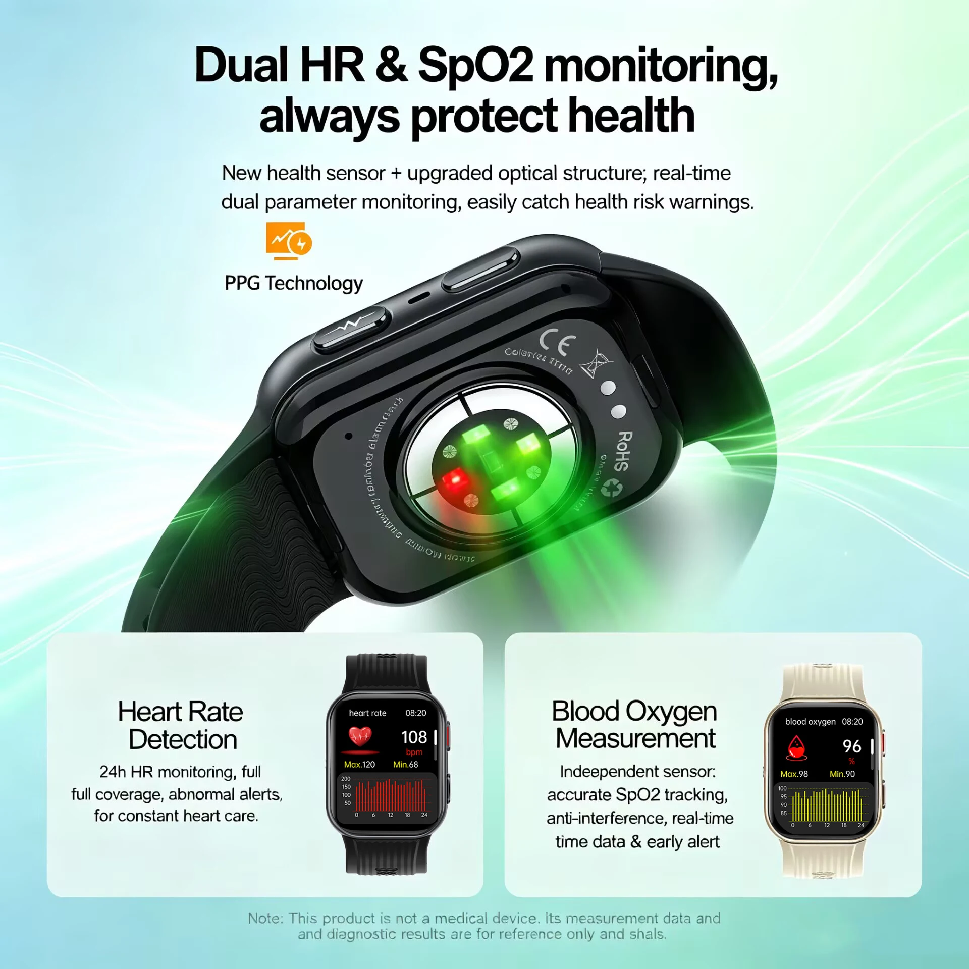 2026 New Blood Pressure Air Pump Airbag Accurate Measure Smart Watch Men Non invasive Blood Lipids Health ECG Smart Watch Women view 5