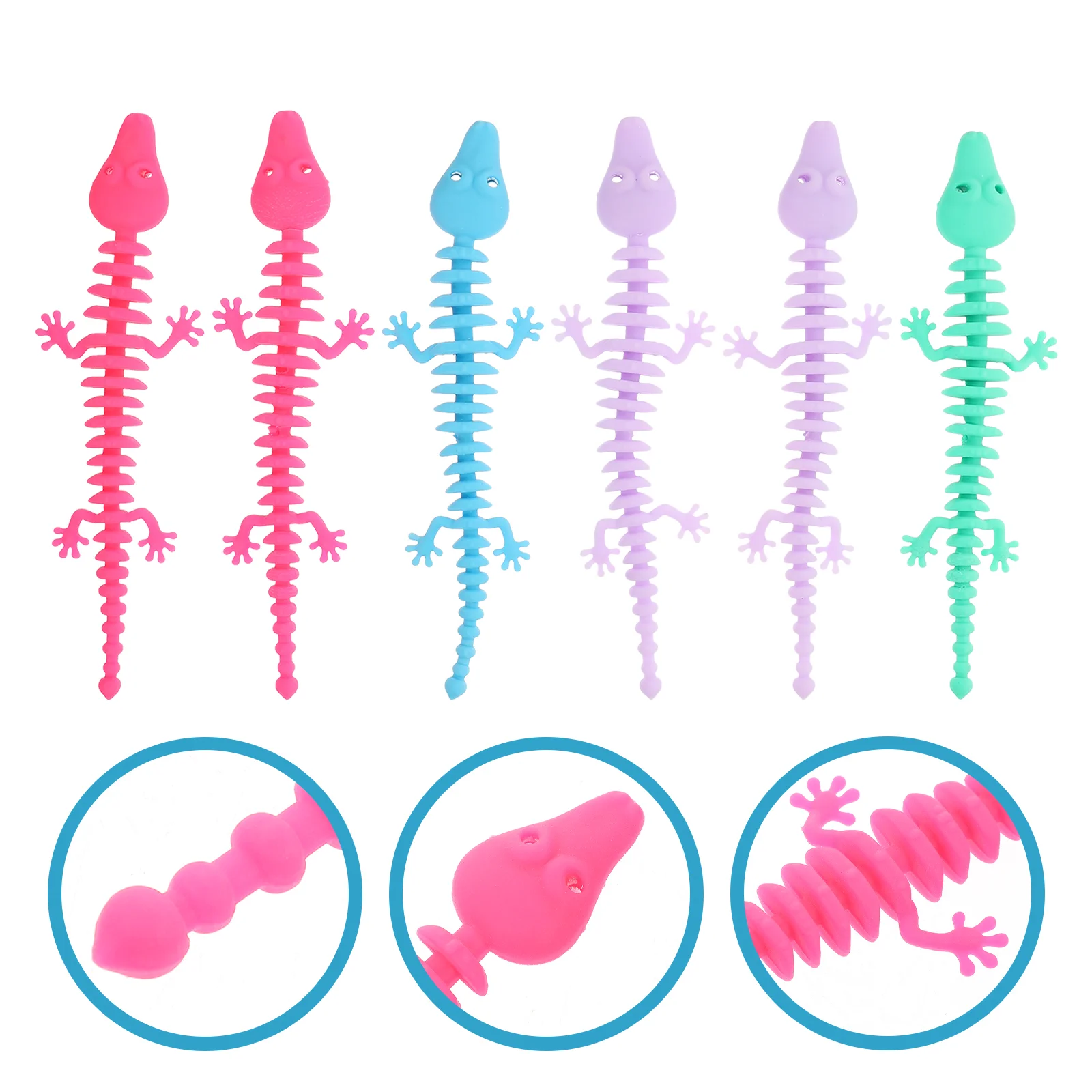 6PCS Animal Bone Kids Wristbands Vibrant Cartoon Crocodile Shark Dinosaur Toys Party Decor Accessory