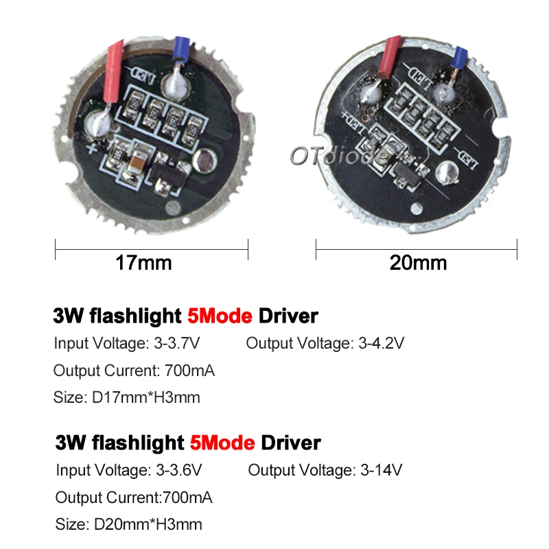 1-10pcs 3W LED Driver 17mm 20mm 1.2-3.6V 3V 4.2V 6V 12V DC 1Mode 5Mode Flashlight Constant Current Driver DIY For XPE Bead Chip