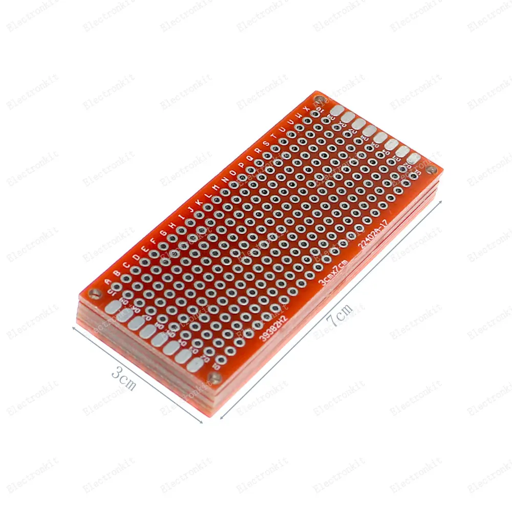 Imagem -05 - Protótipo Pcb Placa de Circuito Protoboard Universal Prototipagem Stripboard Veroboard 2x8 3x7 4x6 5x7 Pcs Cada Mix Vermelho 20 Peças Lote