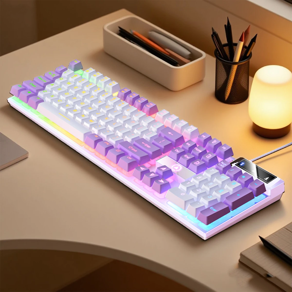 YINDIAO K500 Wired  Keyboard Gaming  Laptop Desktops PC Computer Office Accessories Low Profile Gamer Keyboards With Numpad