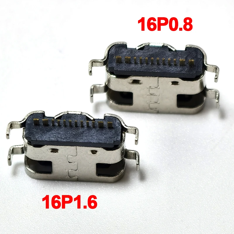 5/10Pcs USB-3.1 USB Connector Type C Horizontal Mid Mount 16P Female 1.6mm through board 0.8mm for charger adapter DIY Type C
